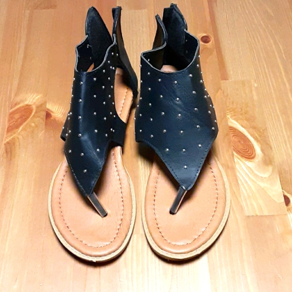 Black studded sandals